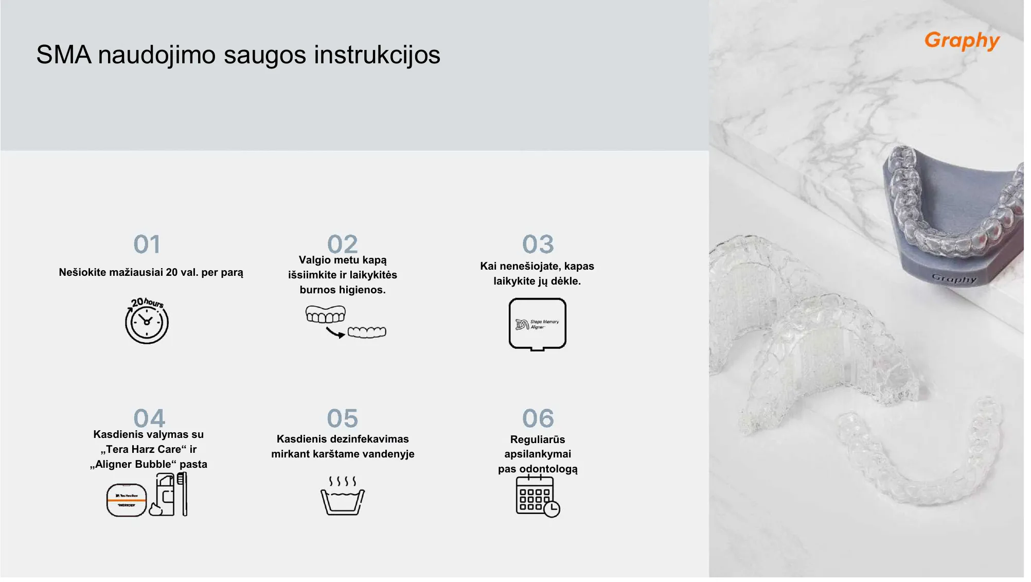 SMA naudojimo saugos instrukcijos